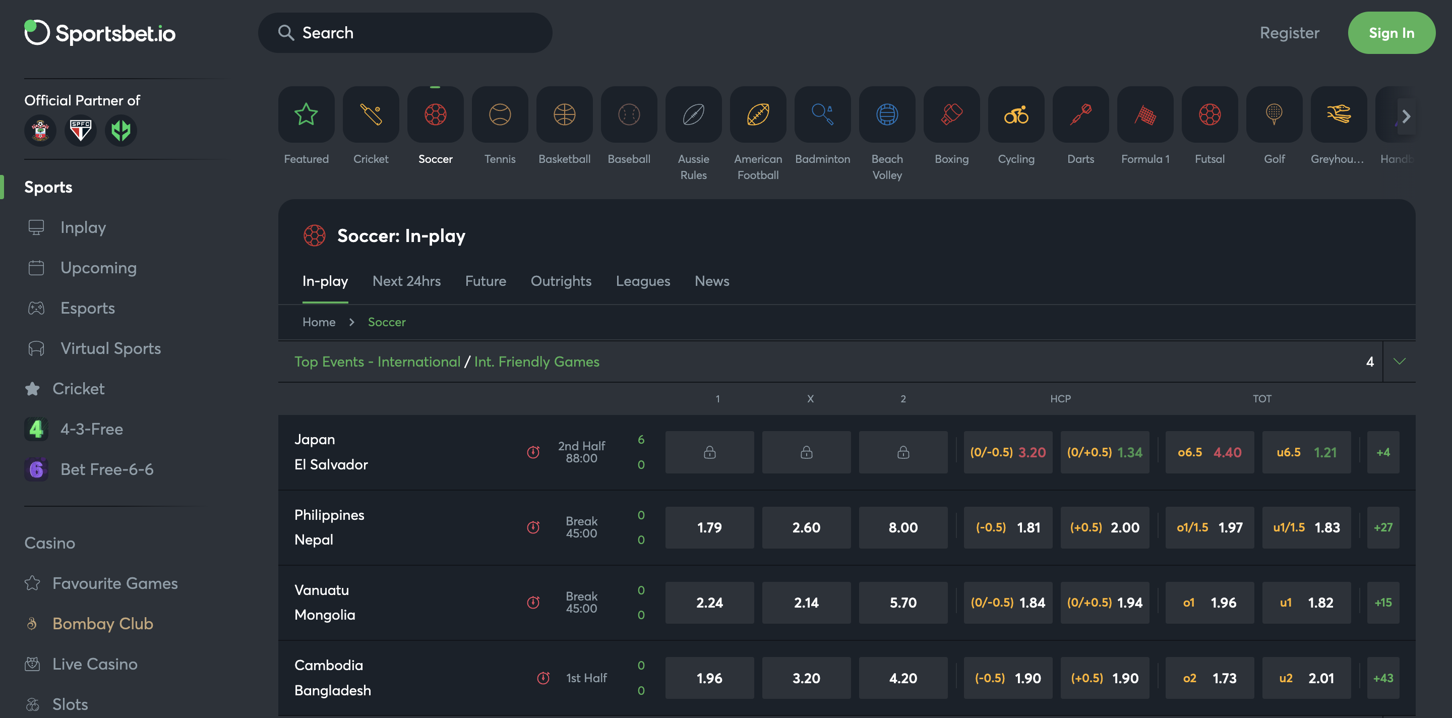 sportsbet.io sports soccer